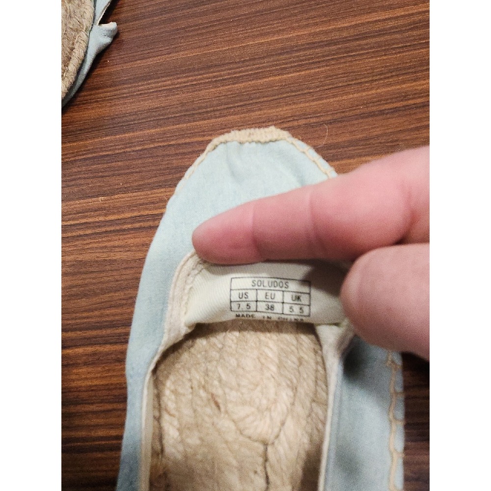 SOLUDOS Womens Smoking Slipper Chambray Lemon Platform Espadrille size 7.5 - Picture 6 of 6